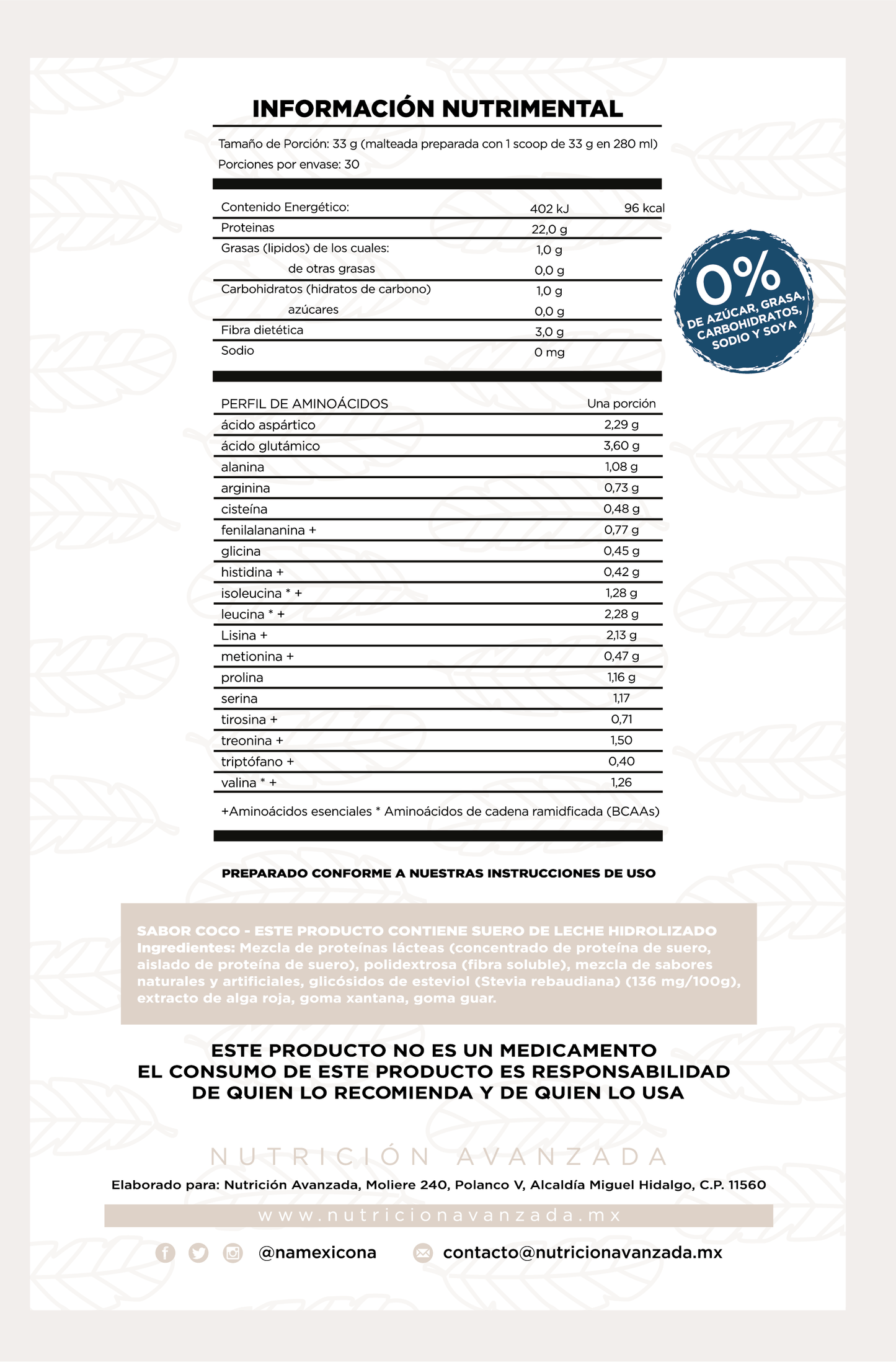 Proteína Láctea Coco 500G