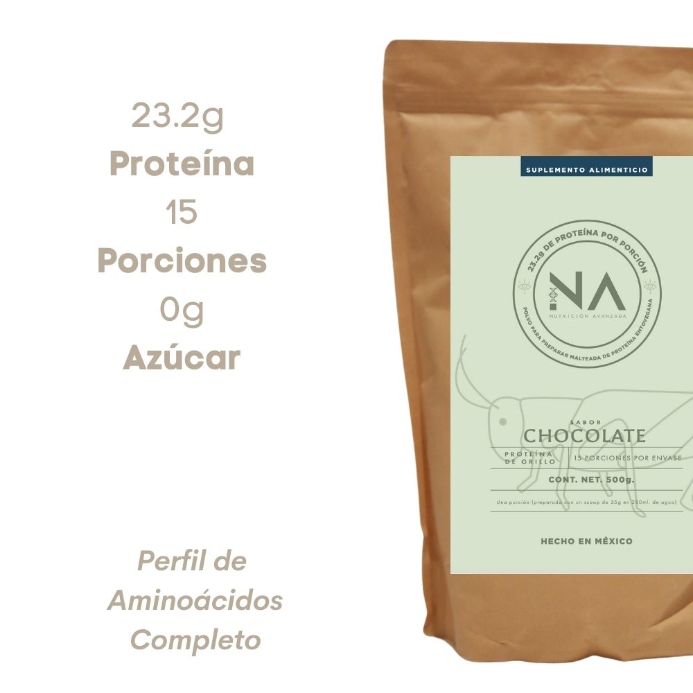 Proteìna de grillo sabor chocolate