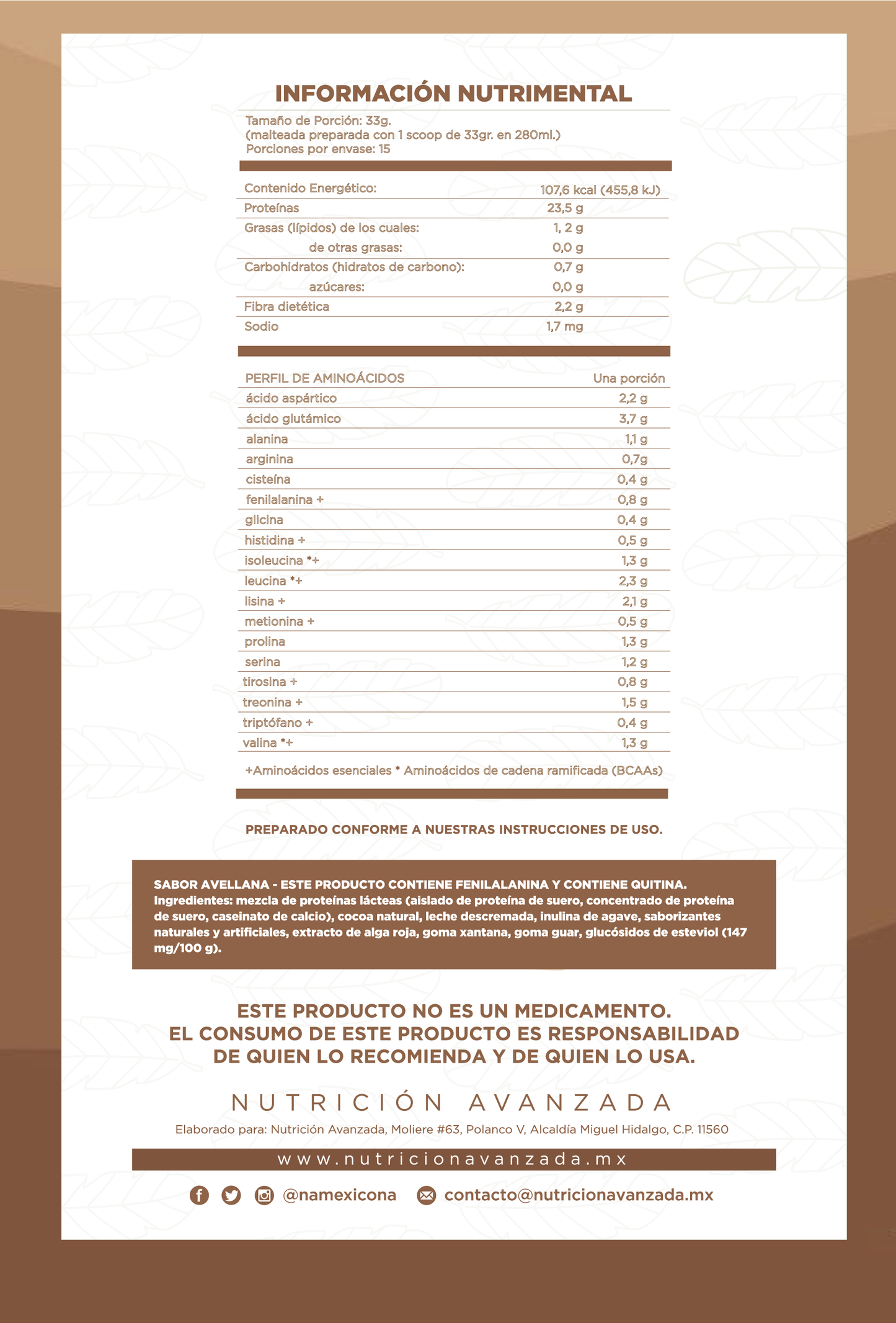 Proteína Láctea Avellana 500g