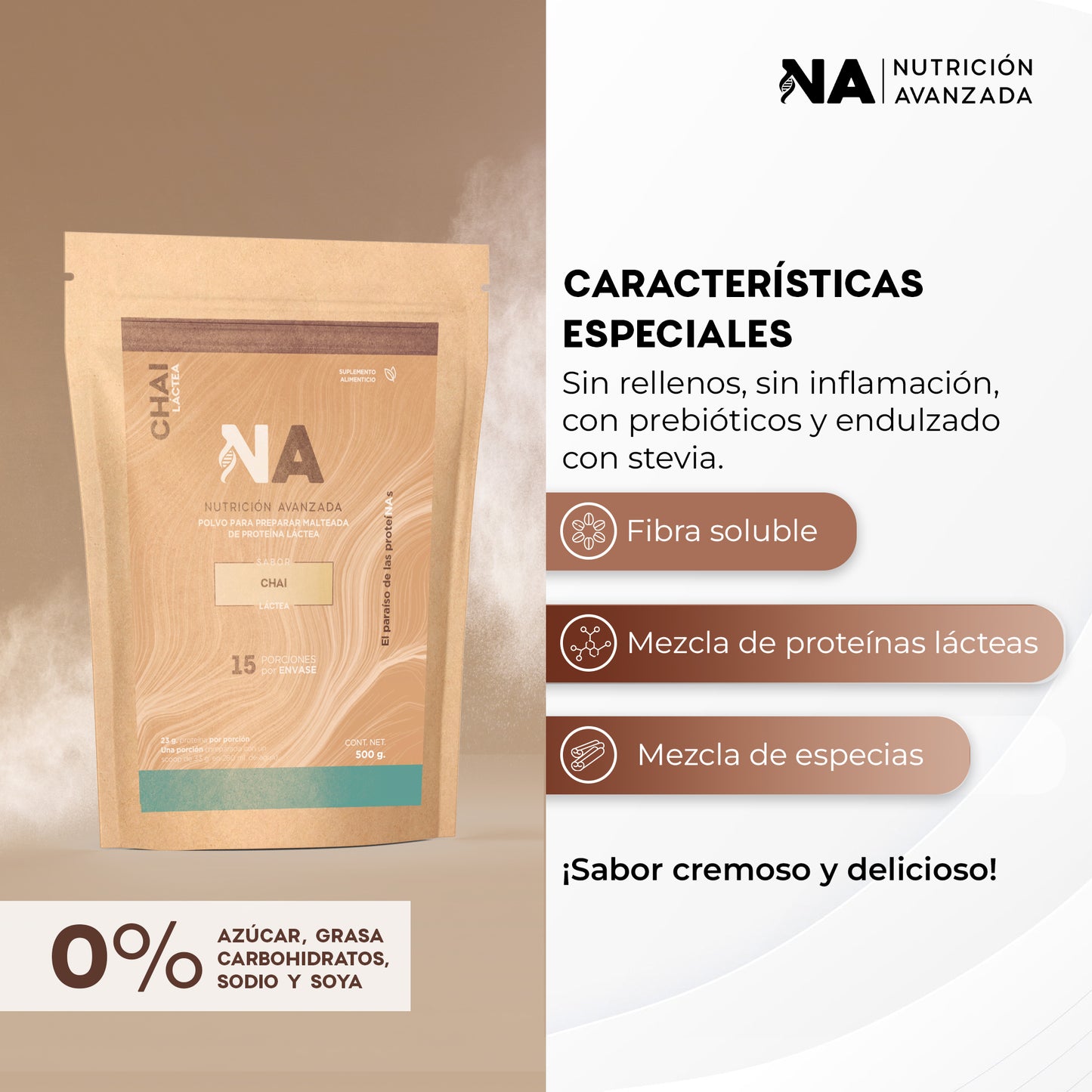 Proteína Láctea sabor Chai 500g