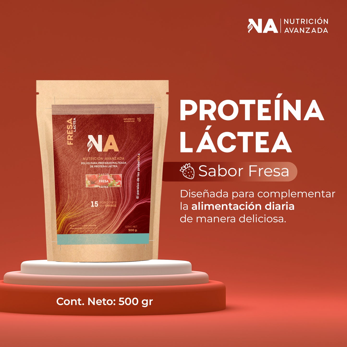 Proteína Láctea sabor Fresa 500g